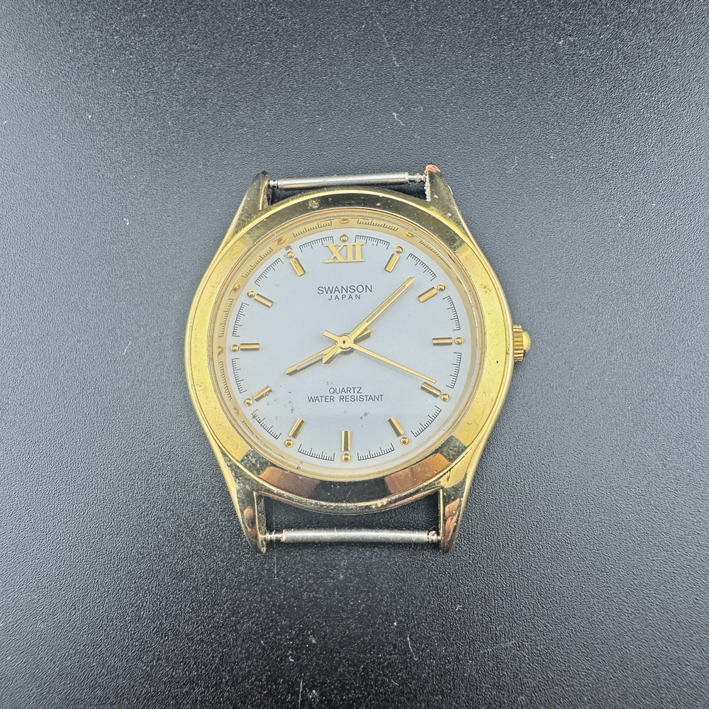 Vintage Swanson Japan Quartz Gold Tone Watch No Strap - Picture 3 of 4